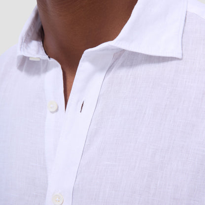 Bugatchi Axel Solid Linen Shirt White