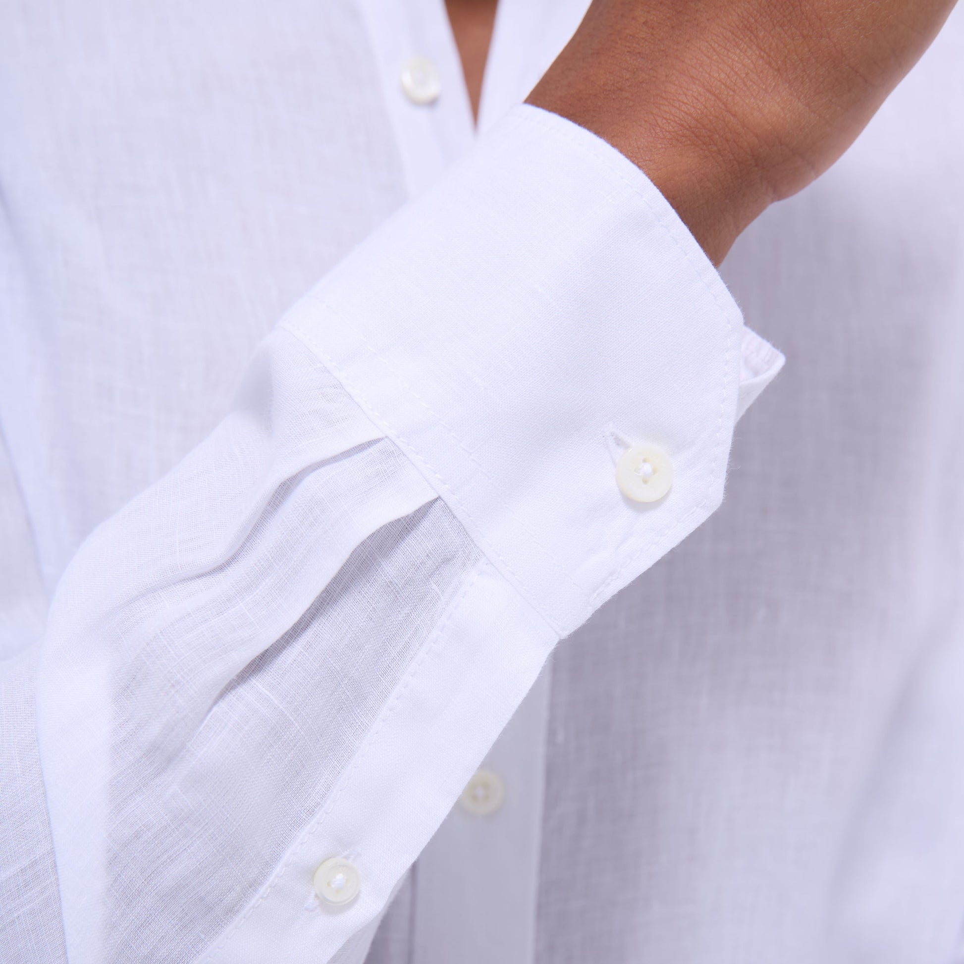Bugatchi Axel Solid Linen Shirt White