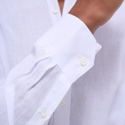 Bugatchi Axel Solid Linen Shirt White