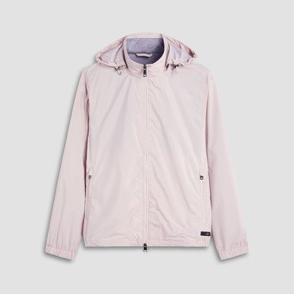 Bugatchi Packable Nylon Windbreaker Jacket Almond