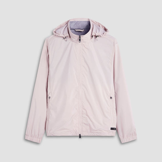 Bugatchi Packable Nylon Windbreaker Jacket Almond