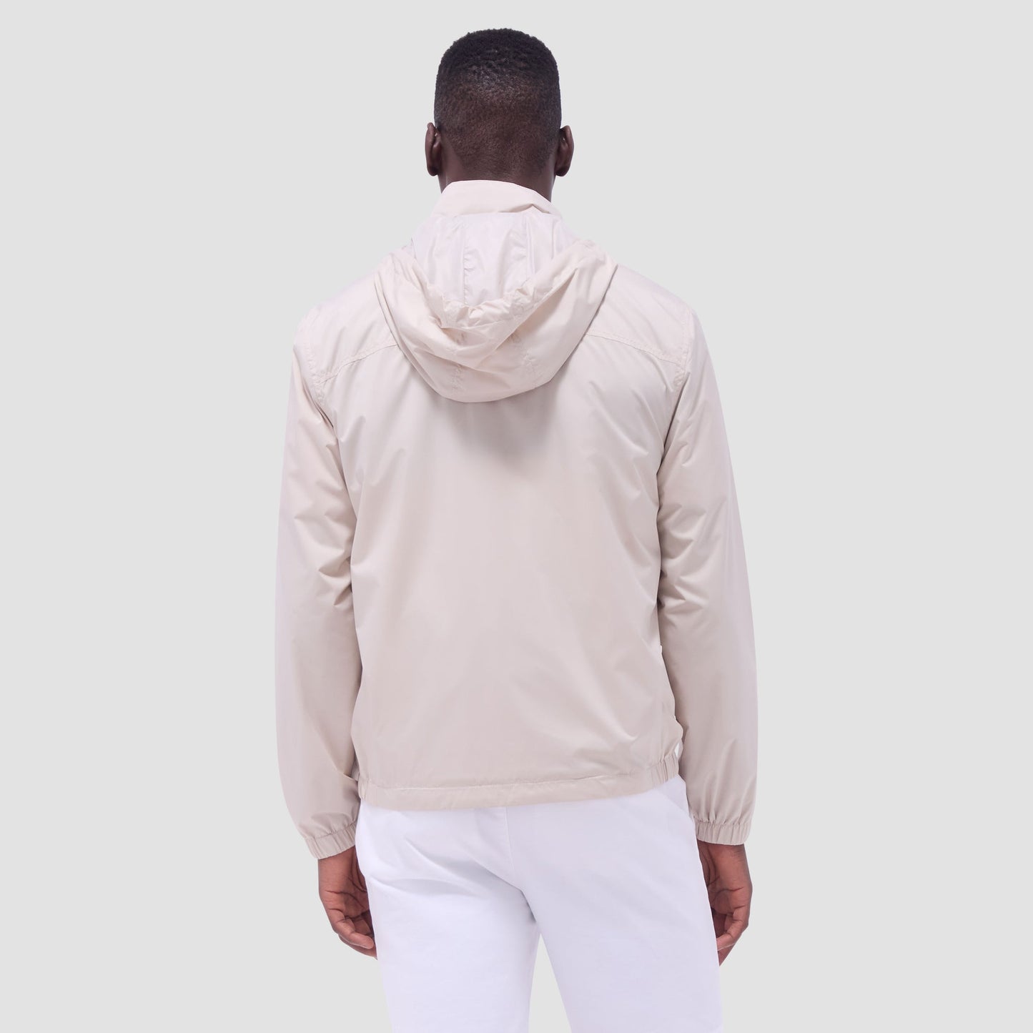 Bugatchi Packable Nylon Windbreaker Jacket Almond
