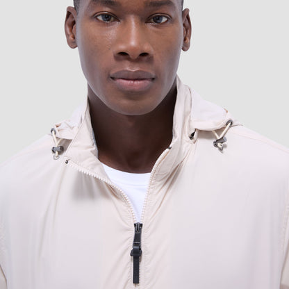 Bugatchi Packable Nylon Windbreaker Jacket Almond