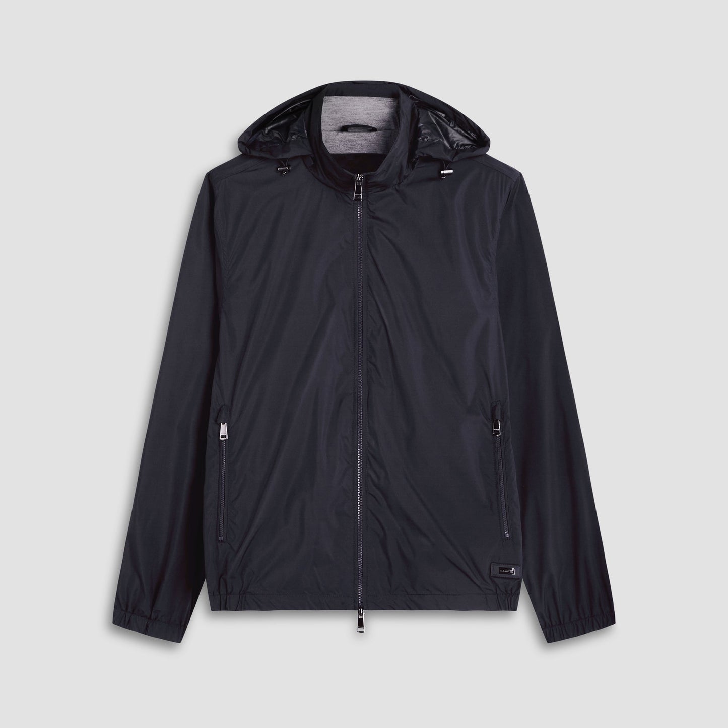 Bugatchi Packable Nylon Windbreaker Jacket Black