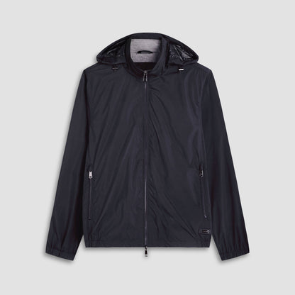 Bugatchi Packable Nylon Windbreaker Jacket Black