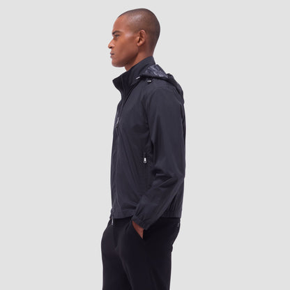 Bugatchi Packable Nylon Windbreaker Jacket Black