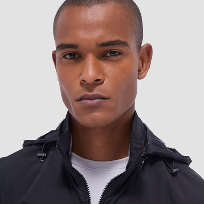 Bugatchi Packable Nylon Windbreaker Jacket Black