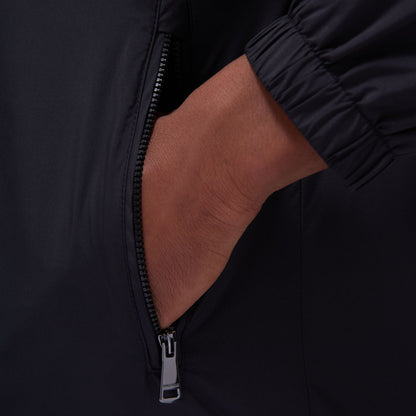 Bugatchi Packable Nylon Windbreaker Jacket Black