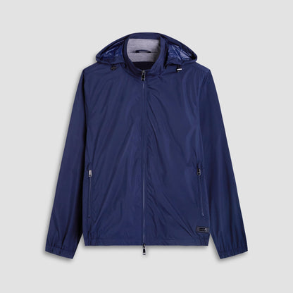 Bugatchi Packable Nylon Windbreaker Jacket Navy