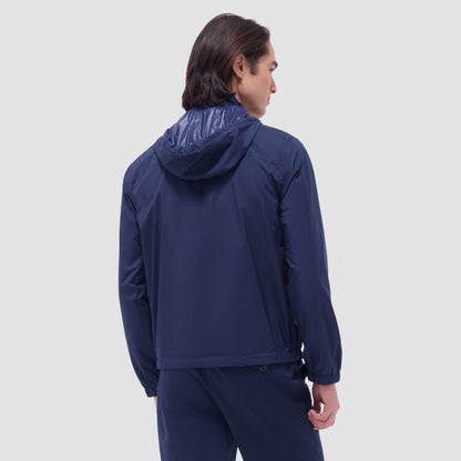 Bugatchi Packable Nylon Windbreaker Jacket Navy