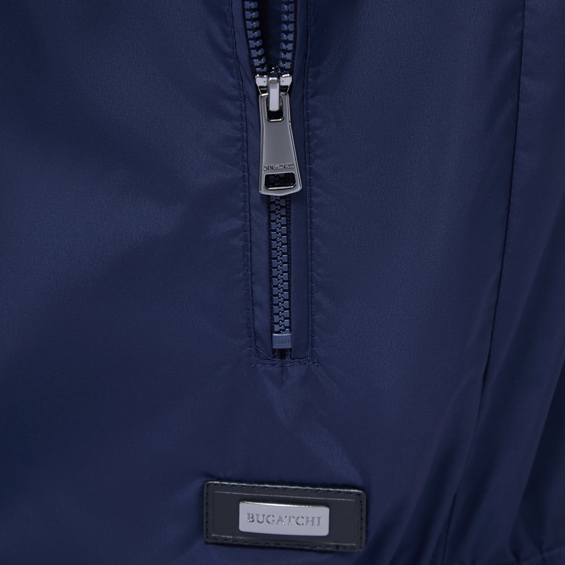Bugatchi Packable Nylon Windbreaker Jacket Navy