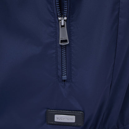 Bugatchi Packable Nylon Windbreaker Jacket Navy