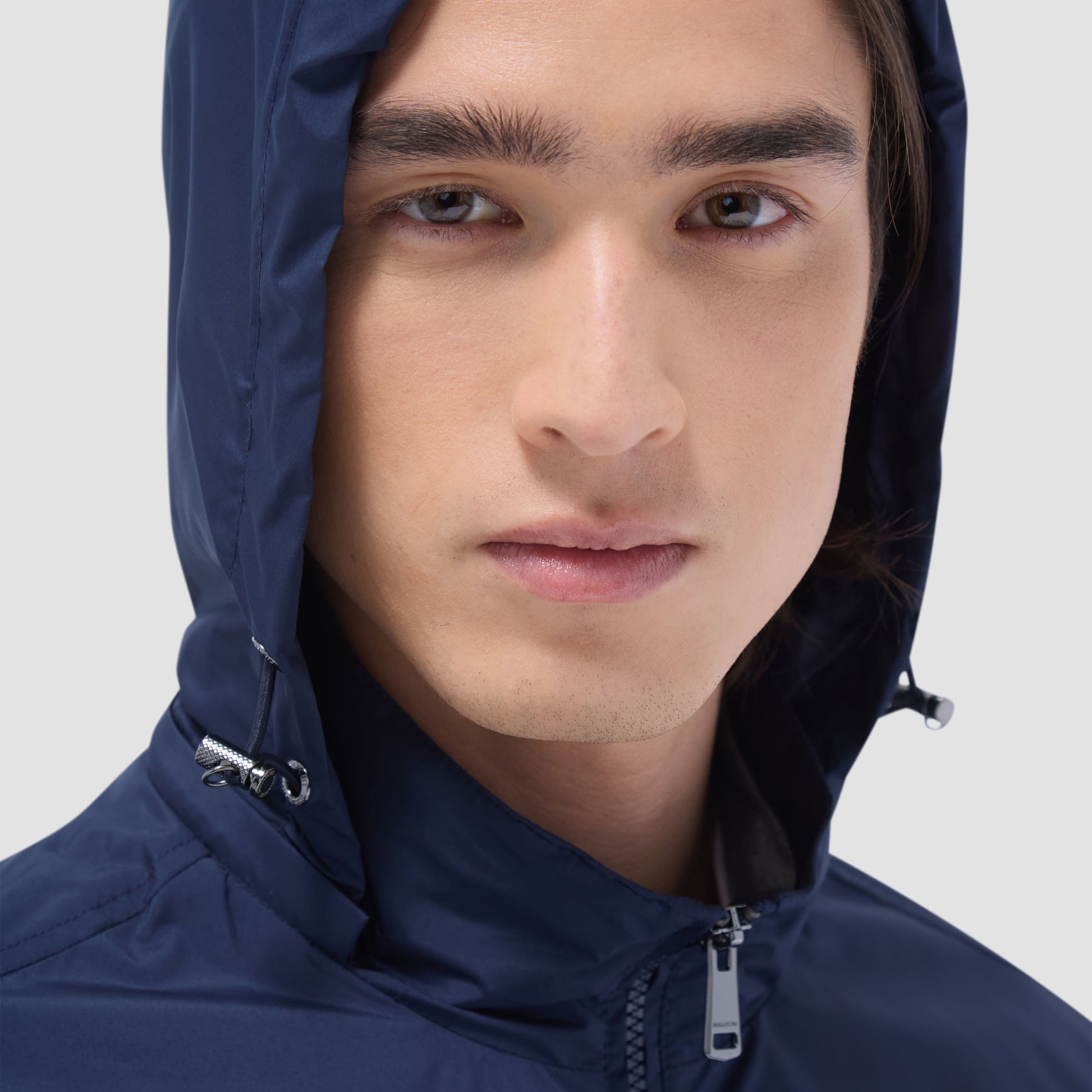 Bugatchi Packable Nylon Windbreaker Jacket Navy