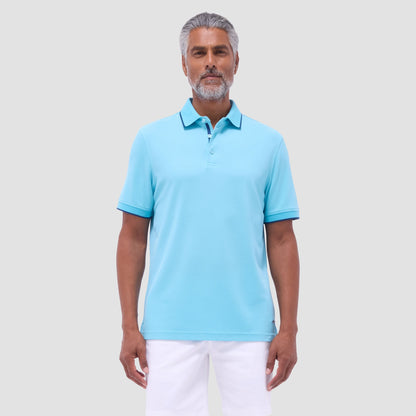 Bugatchi Pique Polo Shirt Turquoise