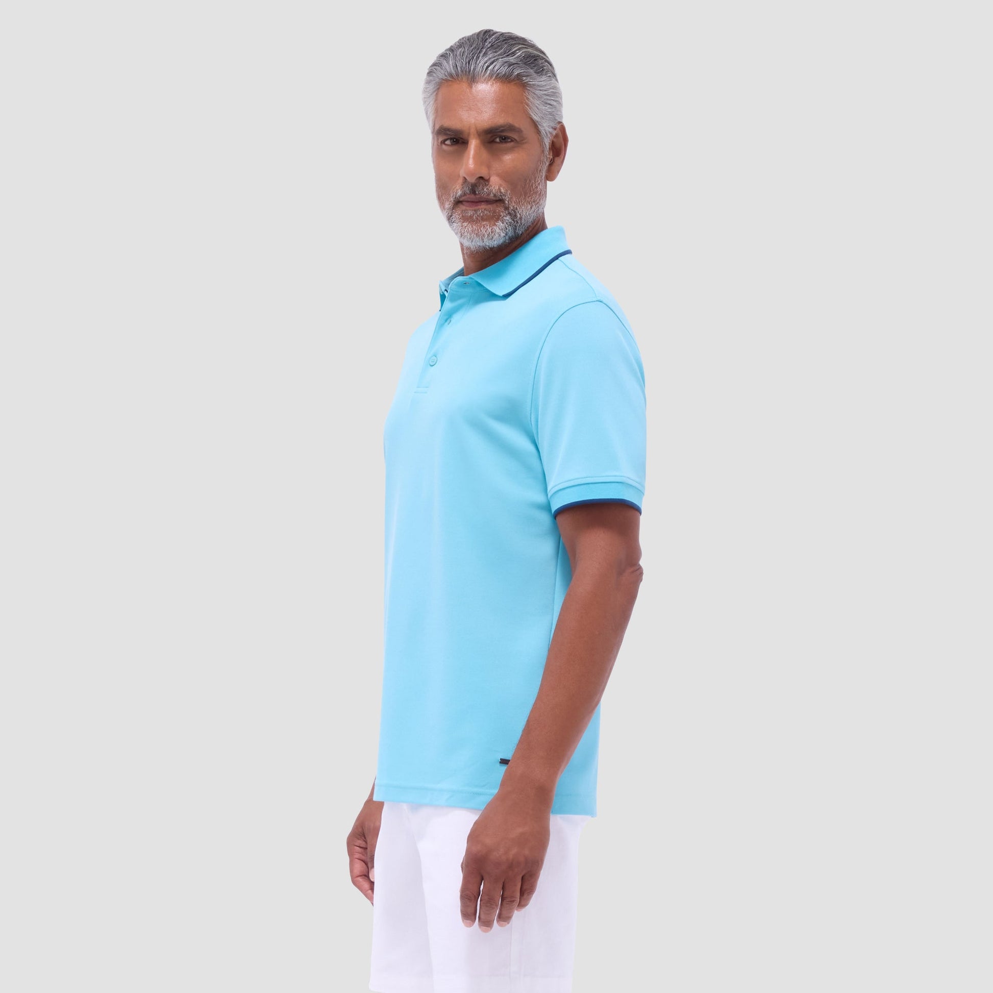 Bugatchi Pique Polo Shirt Turquoise