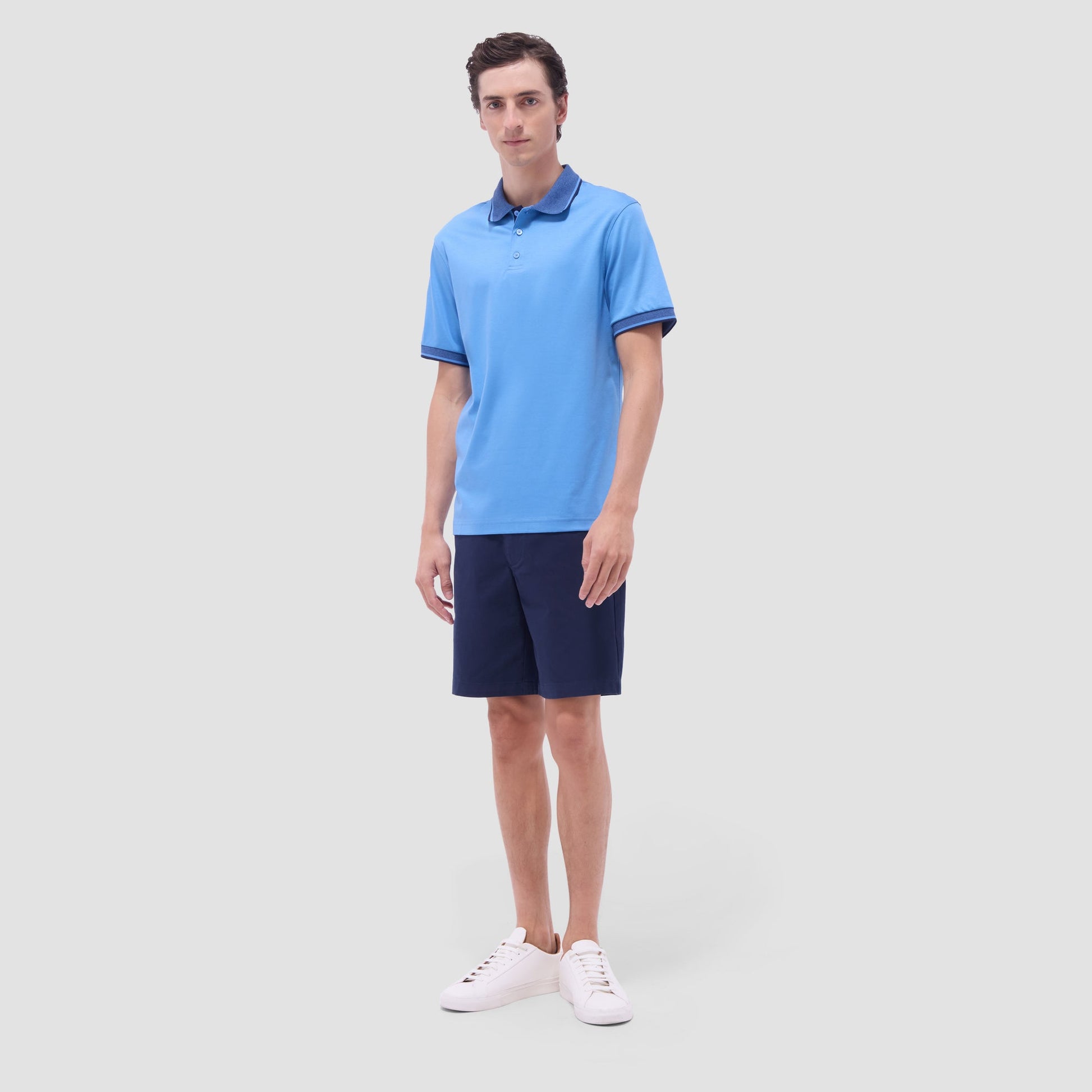 Bugatchi Solid Polo Shirt Classic Blue