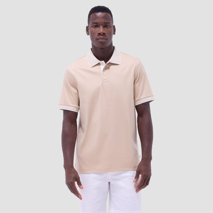 Bugatchi Solid Polo Shirt Sand