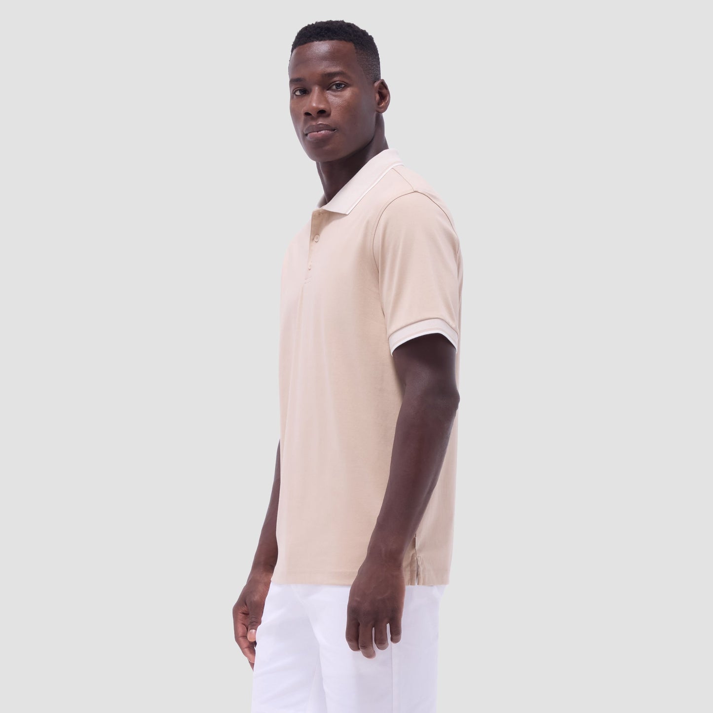 Bugatchi Solid Polo Shirt Sand