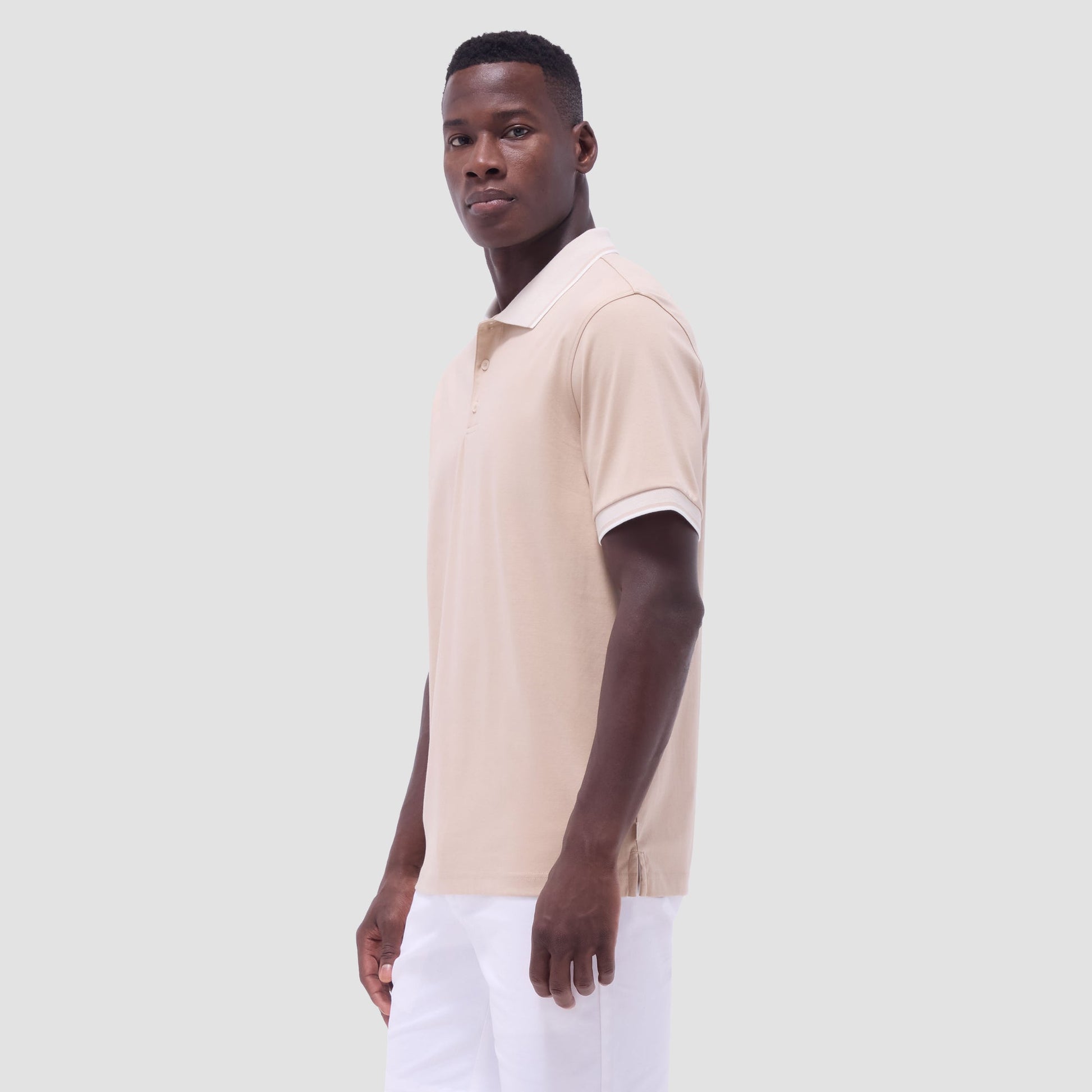 Bugatchi Solid Polo Shirt Sand