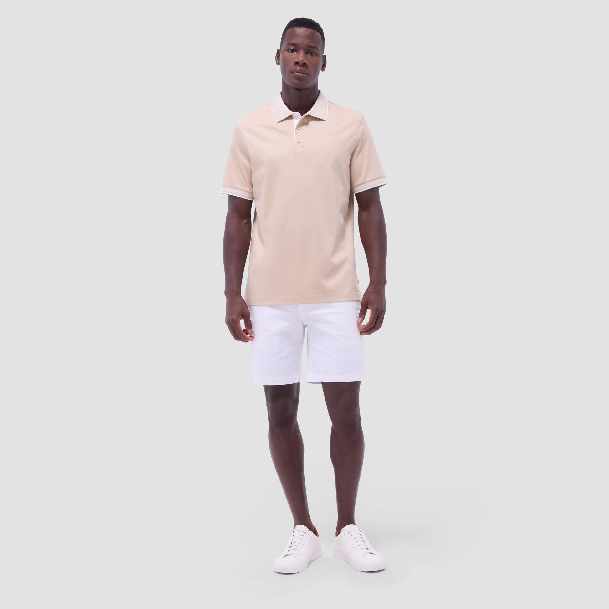 Bugatchi Solid Polo Shirt Sand