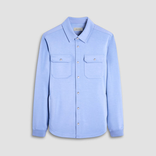 Bugatchi Soft Touch™ Solid Shirt Jacket Air Blue
