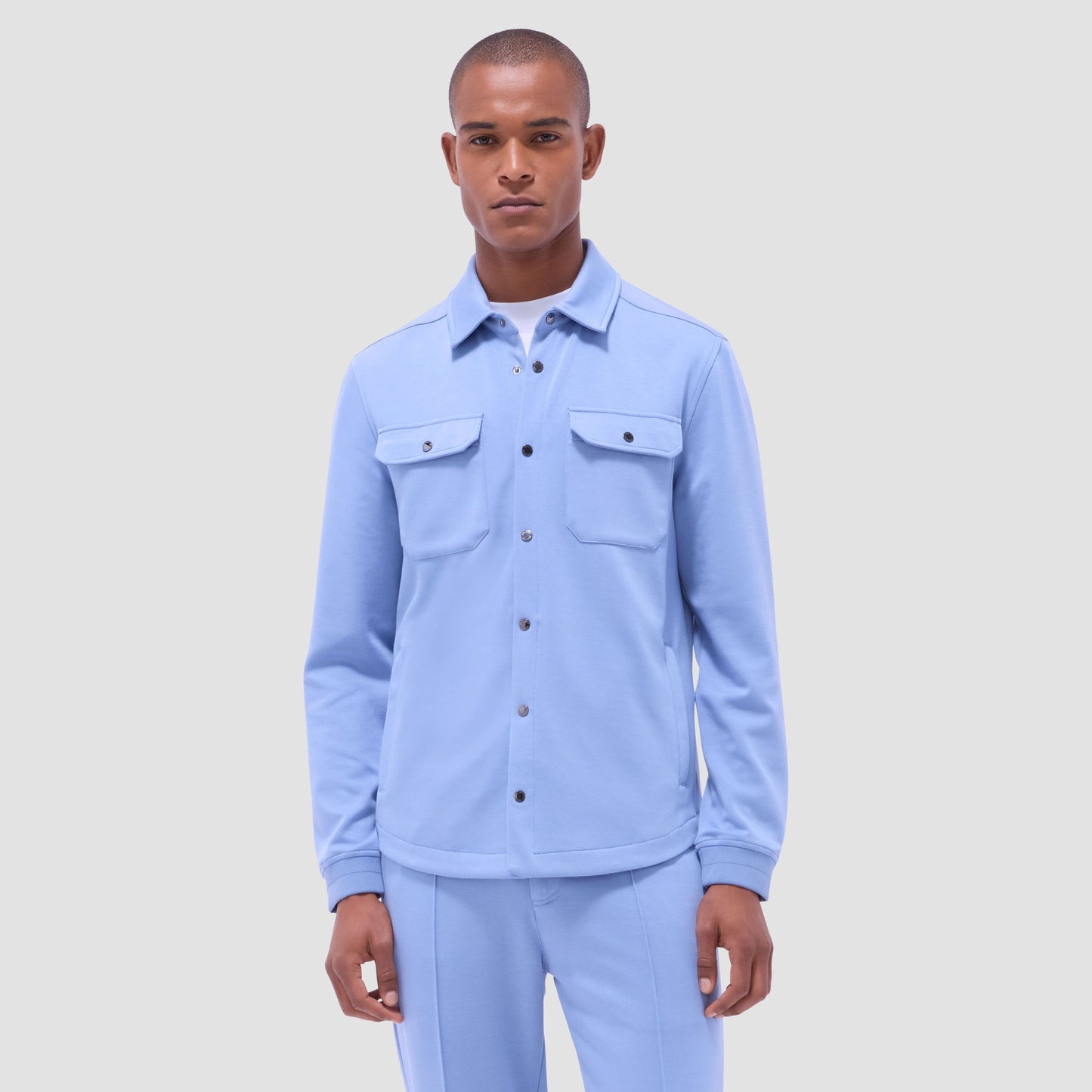 Bugatchi Soft Touch™ Solid Shirt Jacket Air Blue