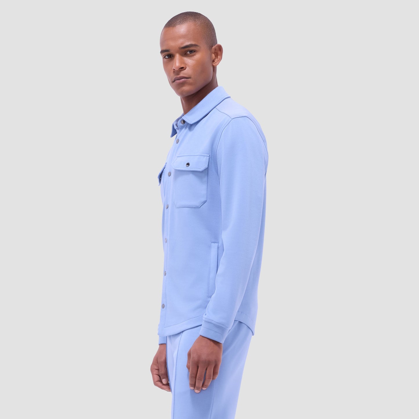 Bugatchi Soft Touch™ Solid Shirt Jacket Air Blue