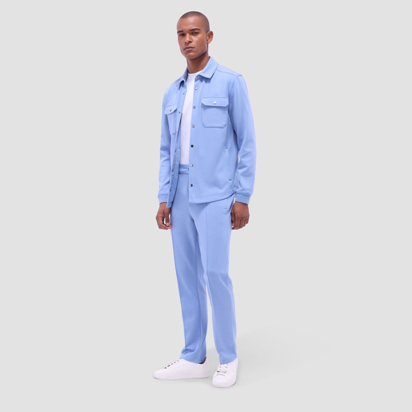 Bugatchi Soft Touch™ Solid Shirt Jacket Air Blue