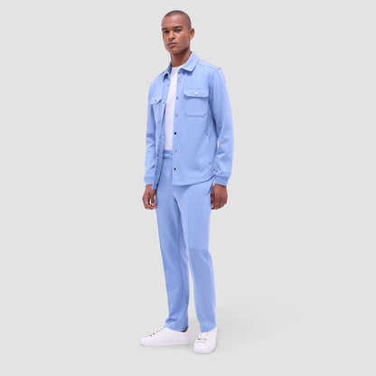 Bugatchi Soft Touch™ Solid Shirt Jacket Air Blue