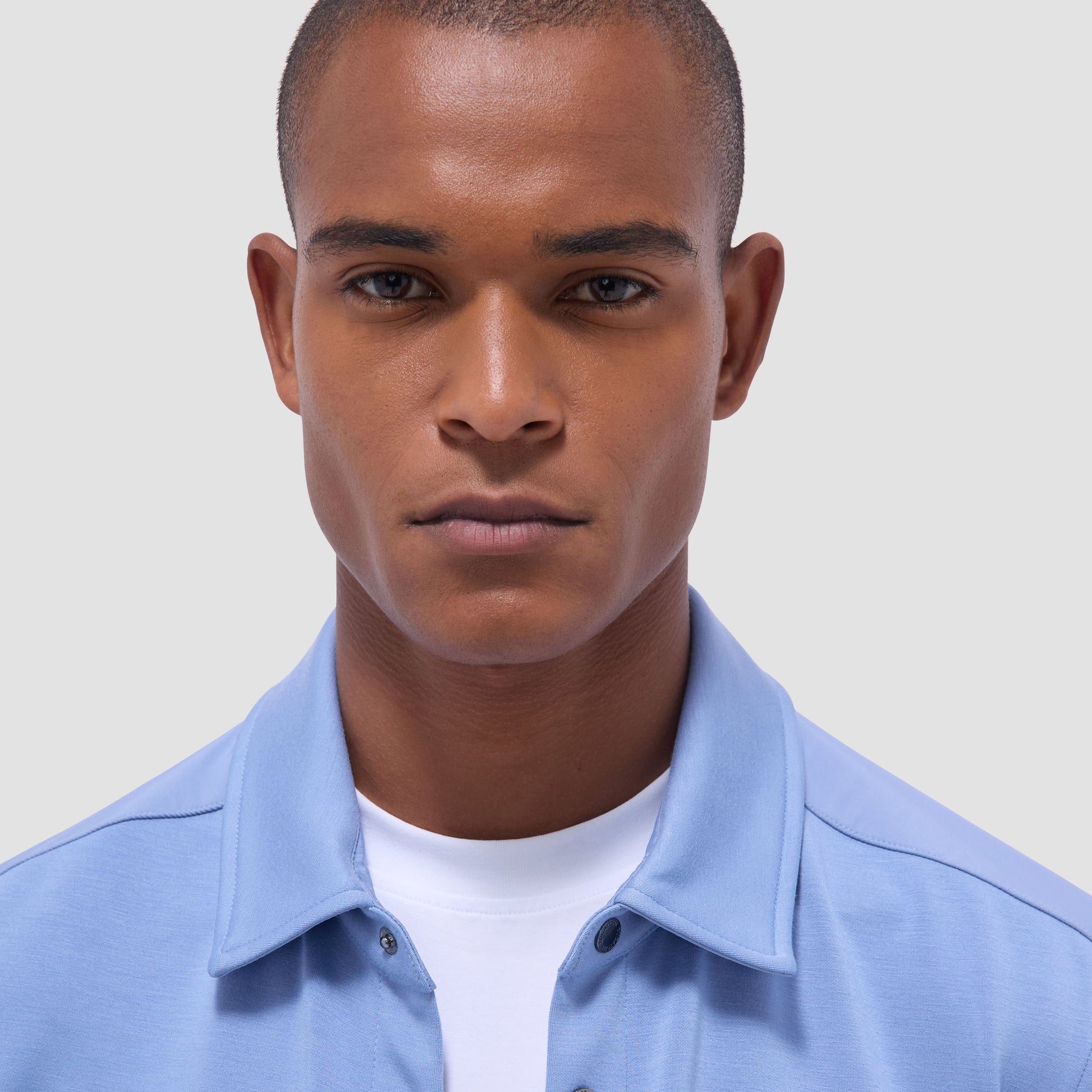 Bugatchi Soft Touch™ Solid Shirt Jacket Air Blue