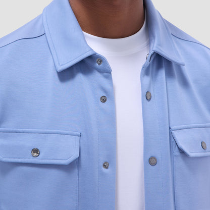 Bugatchi Soft Touch™ Solid Shirt Jacket Air Blue