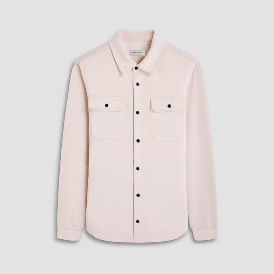 Bugatchi Soft Touch™ Solid Shirt Jacket Almond