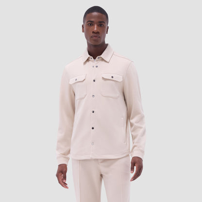 Bugatchi Soft Touch™ Solid Shirt Jacket Almond
