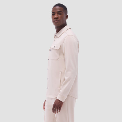 Bugatchi Soft Touch™ Solid Shirt Jacket Almond