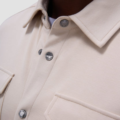 Bugatchi Soft Touch™ Solid Shirt Jacket Almond