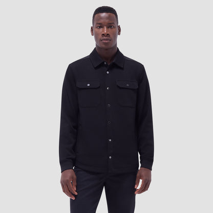 Bugatchi Soft Touch™ Solid Shirt Jacket Black