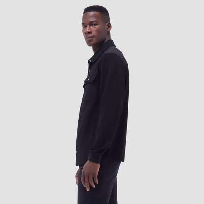 Bugatchi Soft Touch™ Solid Shirt Jacket Black