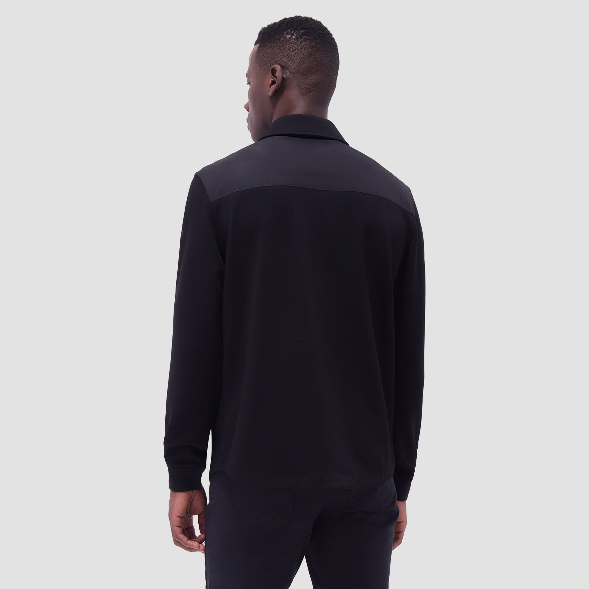 Bugatchi Soft Touch™ Solid Shirt Jacket Black