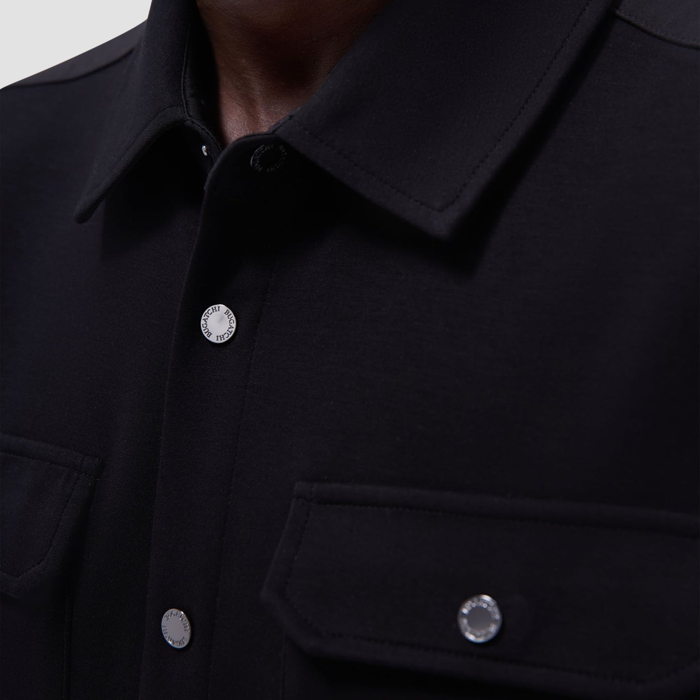 Bugatchi Soft Touch™ Solid Shirt Jacket Black