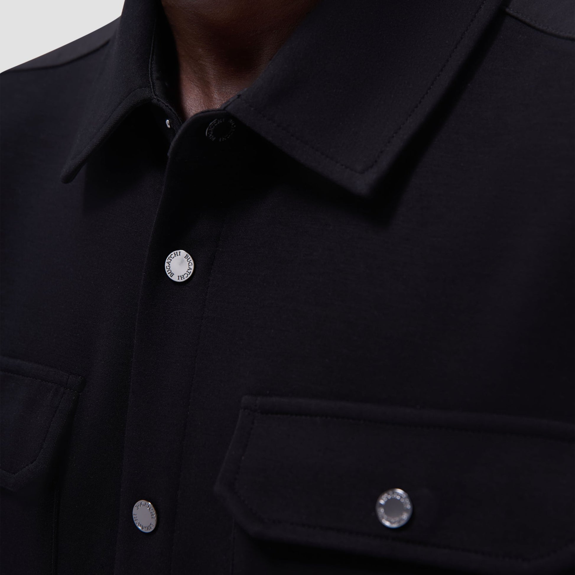 Bugatchi Soft Touch™ Solid Shirt Jacket Black