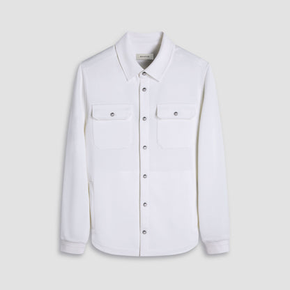 Bugatchi Soft Touch™ Solid Shirt Jacket Chalk