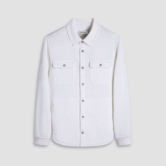 Bugatchi Soft Touch™ Solid Shirt Jacket Chalk