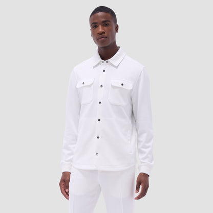 Bugatchi Soft Touch™ Solid Shirt Jacket Chalk
