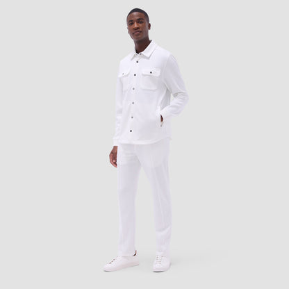 Bugatchi Soft Touch™ Solid Shirt Jacket Chalk