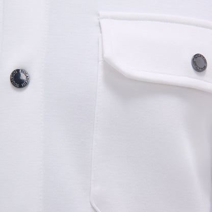 Bugatchi Soft Touch™ Solid Shirt Jacket Chalk