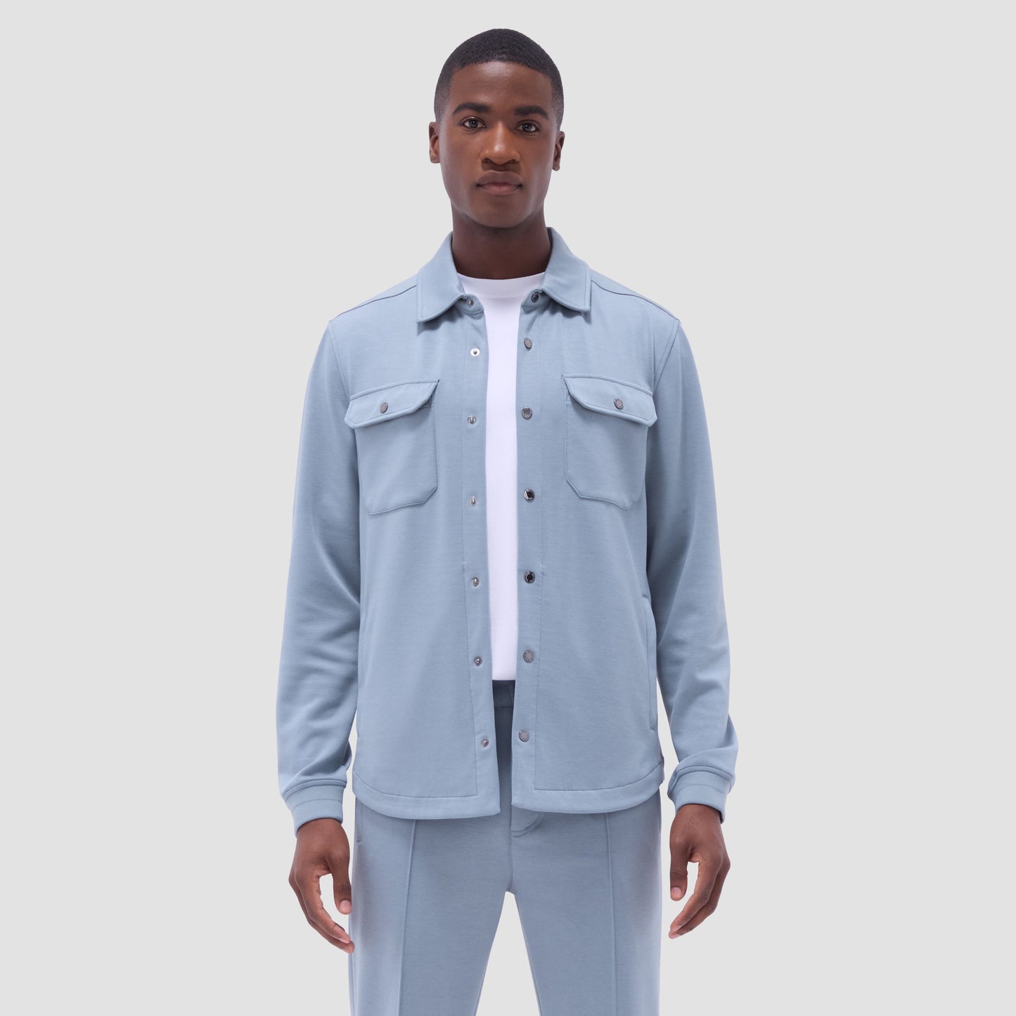 Bugatchi Soft Touch™ Solid Shirt Jacket Shark