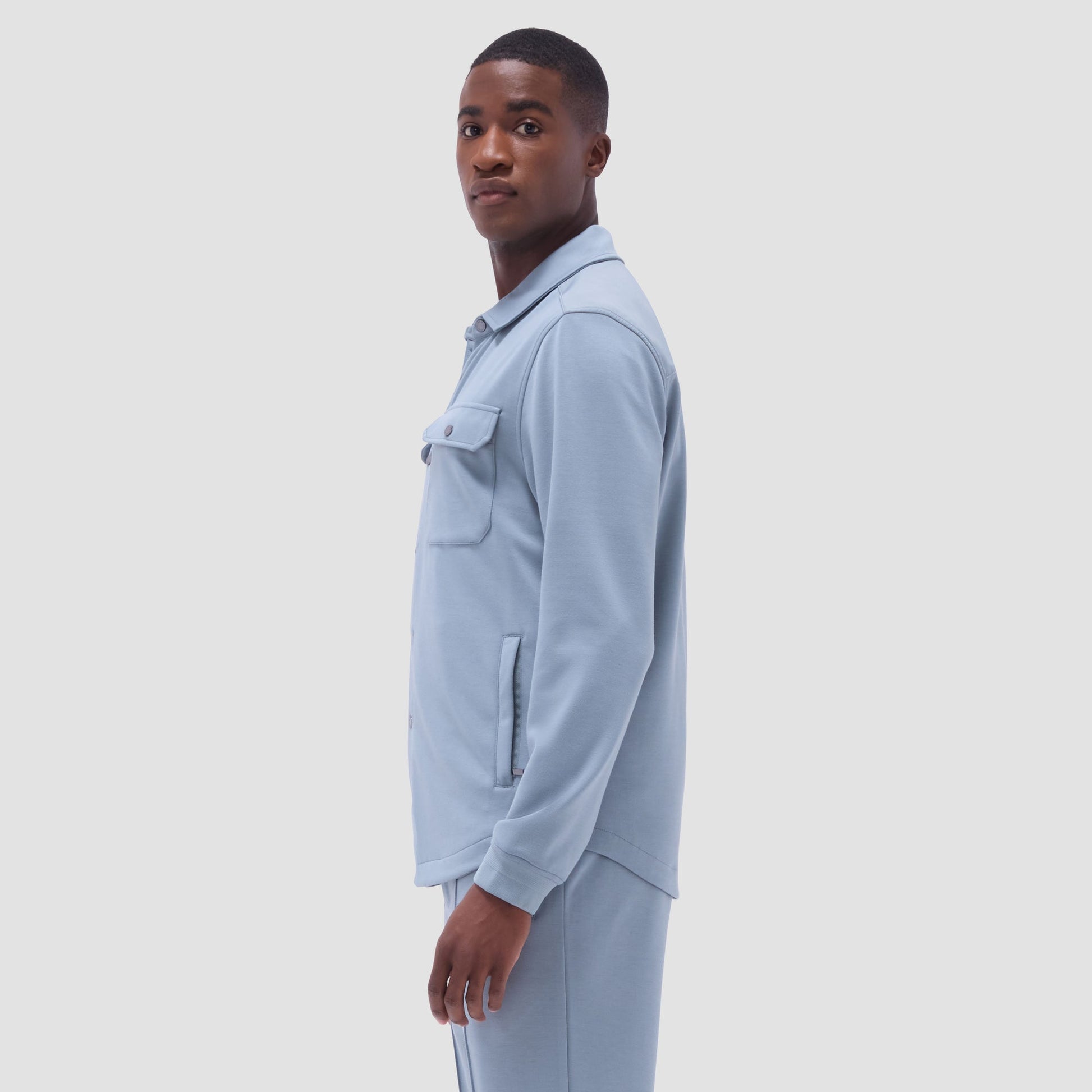 Bugatchi Soft Touch™ Solid Shirt Jacket Shark