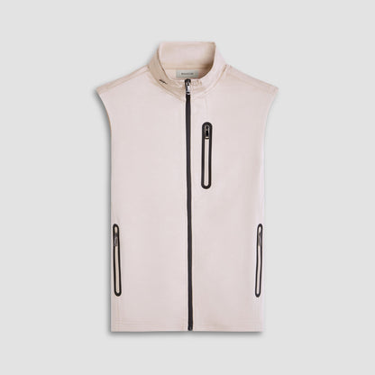 Bugatchi Soft Touch™ Solid Vest With Hood Almond