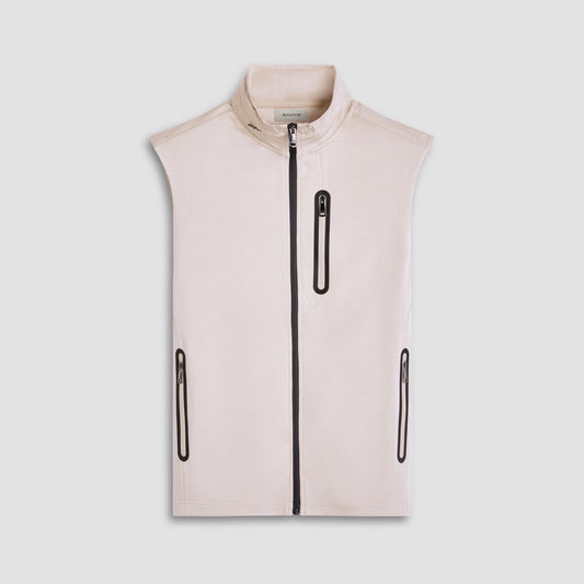 Bugatchi Soft Touch™ Solid Vest With Hood Almond