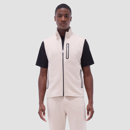 Bugatchi Soft Touch™ Solid Vest With Hood Almond
